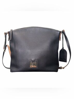 Dooney & Bourke Large Black Pebbled Leather Crossbody Bag